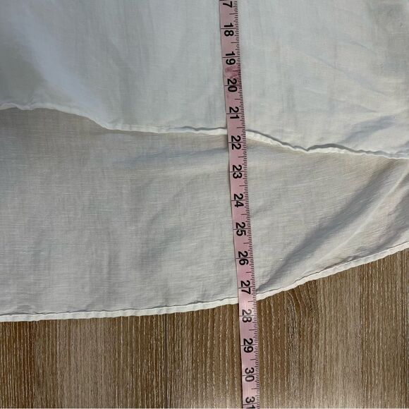 Zara White Button-Up Linen Blouse Size Small - Picture 13 of 14